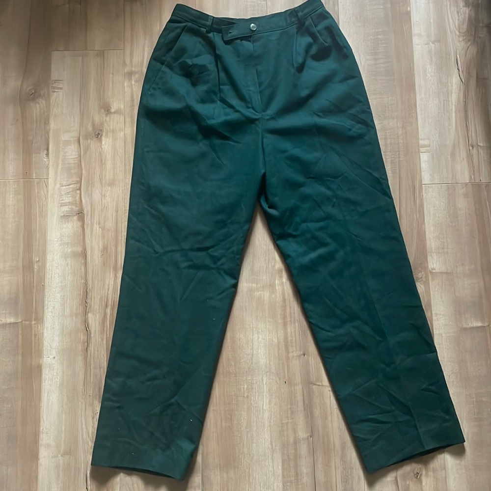 Pendleton High Waisted Wool Trousers - Emerald Green